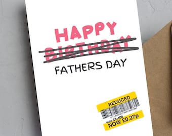 Fathers Day Card, Funny Fathers Day Card, Reduced Sticker, Same Day Dispatch, Royal Mail 1st Class Postage, Fathers Day Gift