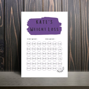 Weight Loss Tracker, Free Gold Star Stickers, Weight Loss Goal, Personalised, Weight Loss Chart, A4 and A5, Goal Tracker, Summer Body