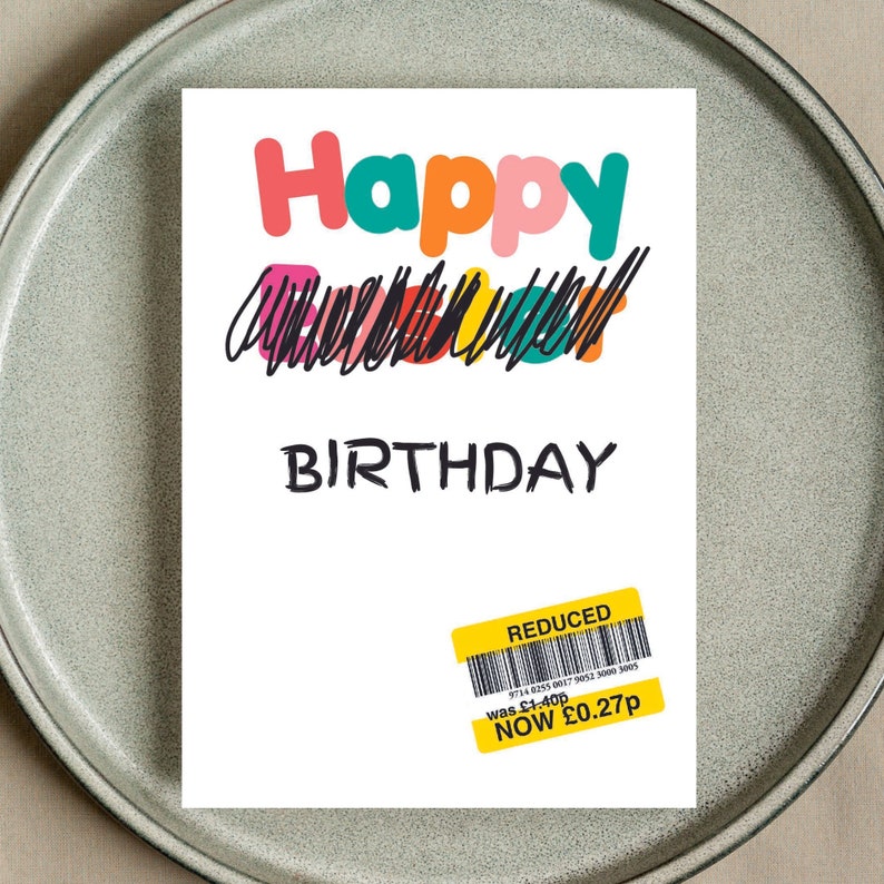 Reduced Sticker Card For Brother, Funny Birthday, Happy Birthday
