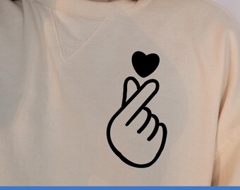 Korean Finger Heart SVG. Korean Love Hand SVG, Finger Heart Clipart, Love Finger Heart, Valentine's Day, Mother's Day Gift, Korean Love SVG