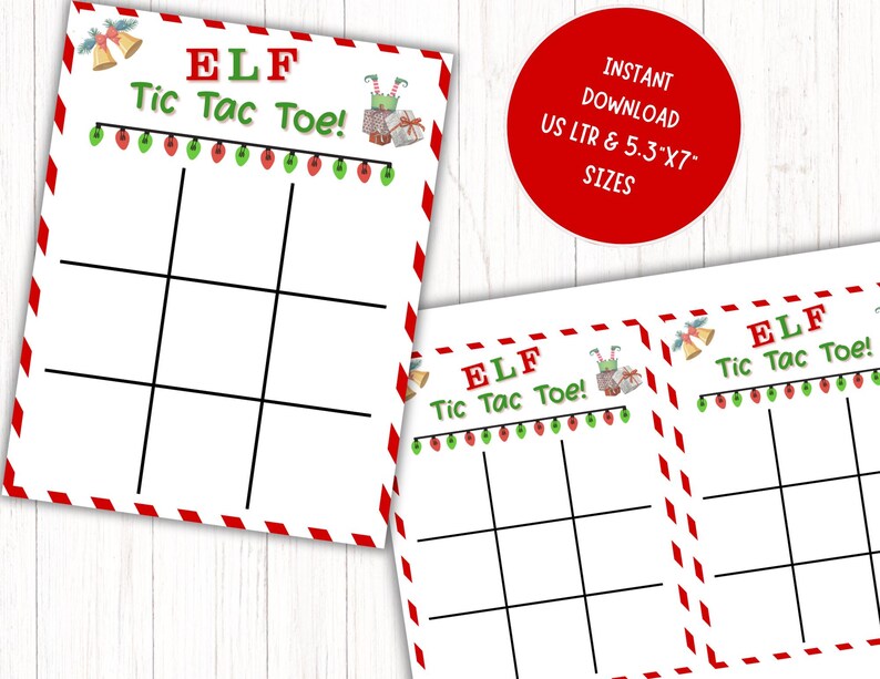 Elf Tic Tac Toe Game. Printable Elf Prop Ideas. Family-office-classroom ...