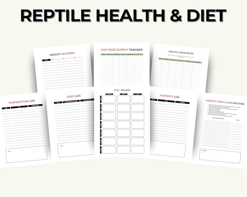 Reptile Care Planner. Reptile Care Journal. Reptile Log. Pet Health ...