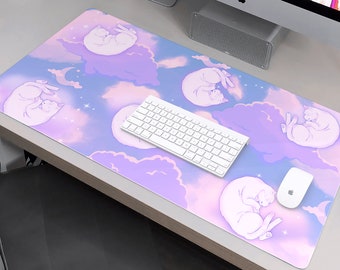 Cats Desk Mat Kawaii Pink Desk Pad Mouse Pad