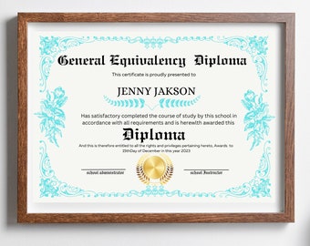 General Equivalency Diploma, Customized GED diploma, Editable Ged Diploma, GED Diploma Template, General Education Diploma, Instant Download