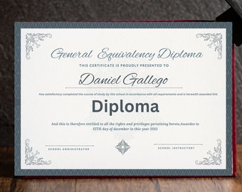 General Equivalency Diploma, Customized GED diploma, Editable Ged Diploma, GED Diploma Template, General Education Diploma, Printable