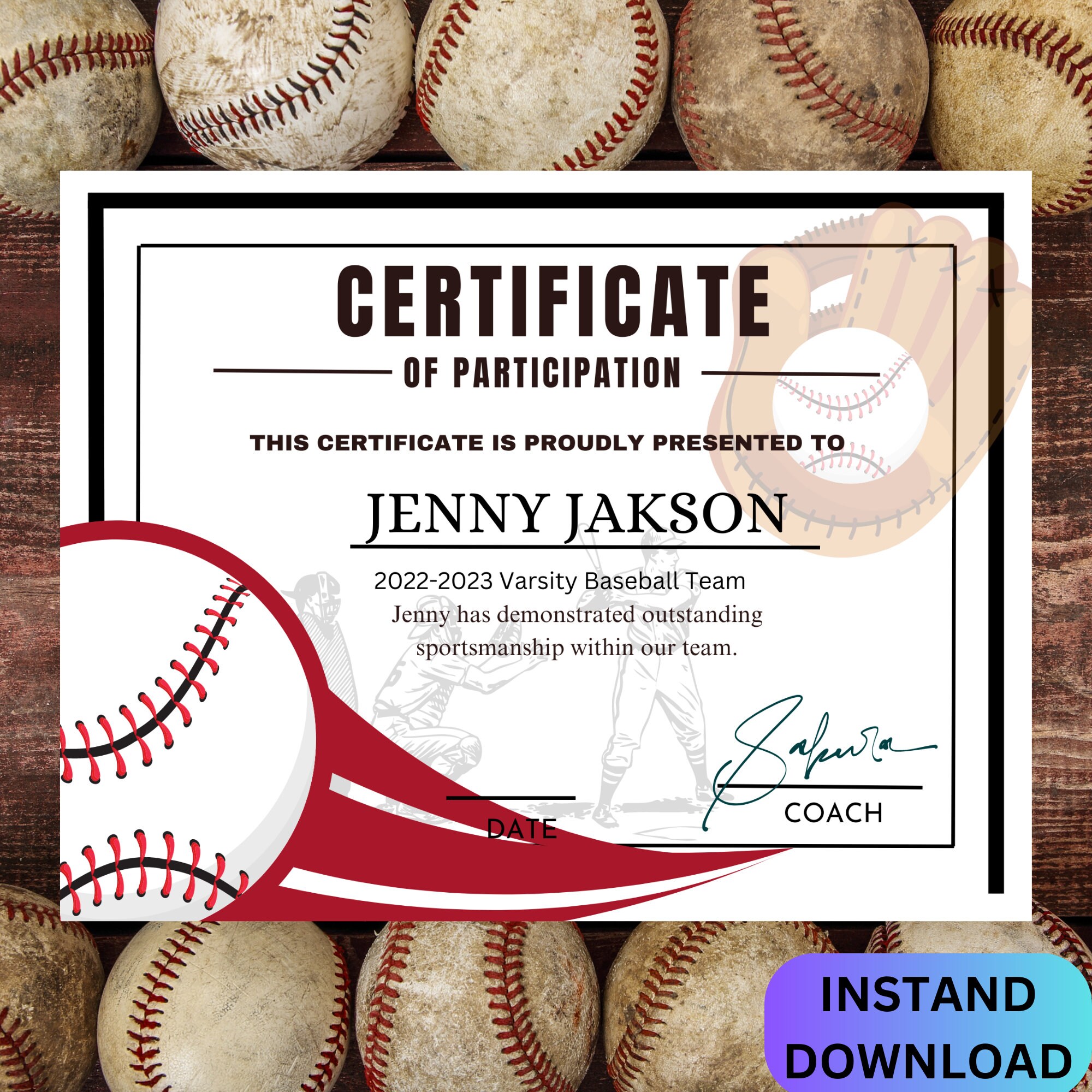 EDITABLE T ball Award Certificates Team Baseball Awards End of Season EDITABLE T ball Award Certificates Team Baseball Awards End of Season