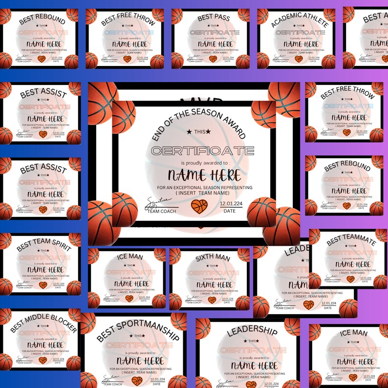 Editable Basketball Award certificates Award Ceremony Etsy editable-basketball-award-certificates-award-ceremony-etsy