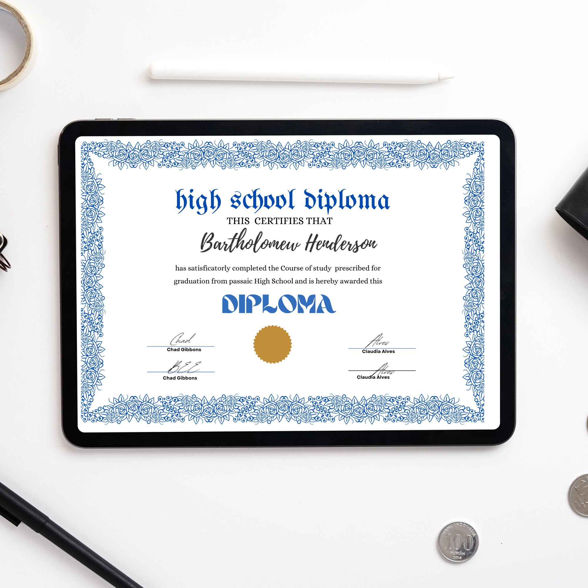 Printable Homeschool Diploma, Personalized Gift Graduation Diploma ...