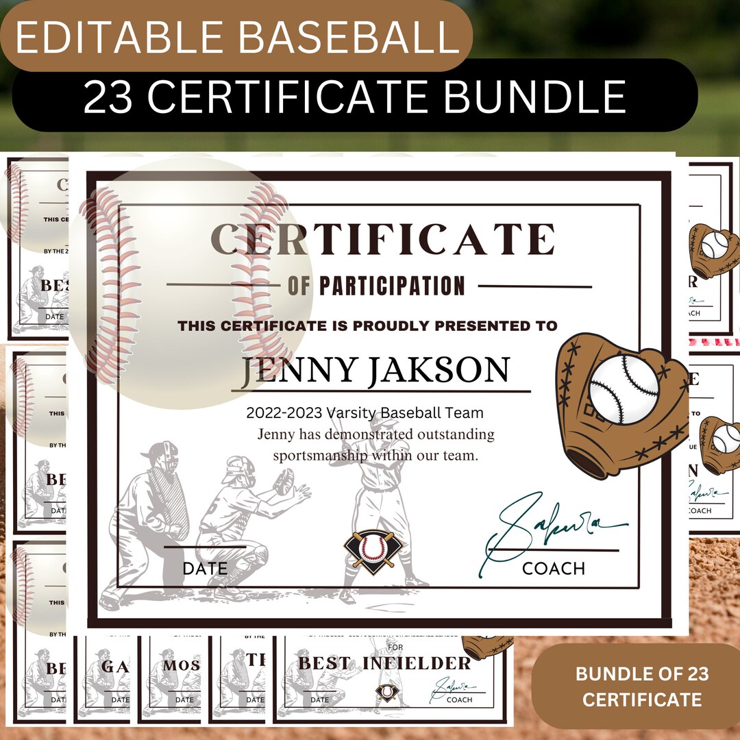 EDITABLE Tball Award Certificates INSTANT DOWNLOAD Team Etsy