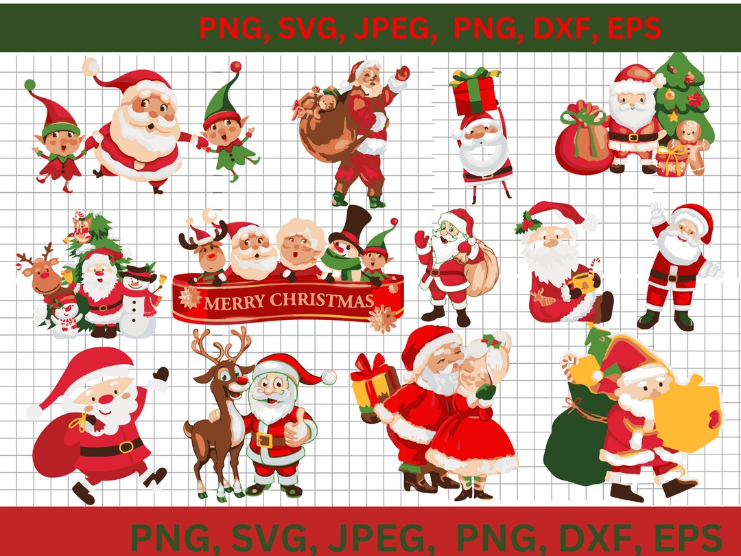 Santa Names Svg Santa Svg Bundle, Christmas Svg, Funny Santa Svg, Santa Ornament Svg ...