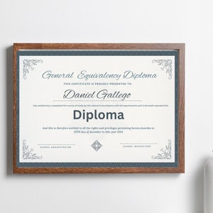 General Equivalency Diploma, Customized GED diploma, Editable Ged Diploma, GED Diploma Template, General Education Diploma, Printable image 2