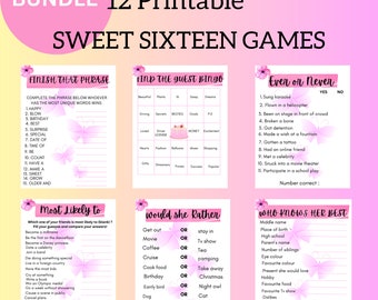 Sweet 16 Games | Sweet 16 Birthday Games | Sweet 16 Party Games | Birthday Games for Her | Birthday Games Teenage Girls | 16th Birthday Game