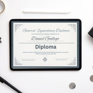 General Equivalency Diploma, Customized GED diploma, Editable Ged Diploma, GED Diploma Template, General Education Diploma, Printable image 4