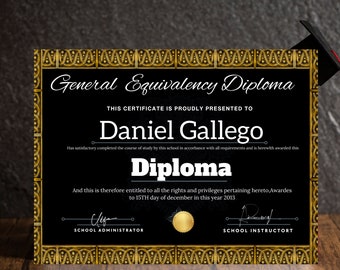 General Equivalency Diploma, Customized GED diploma, Editable Ged Diploma, GED Diploma Template, General Education Diploma, Instant Download