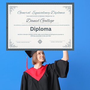 General Equivalency Diploma, Customized GED diploma, Editable Ged Diploma, GED Diploma Template, General Education Diploma, Printable image 7