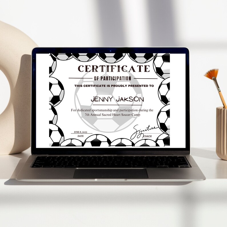 Editable Soccer Certificate Template Printable Certificate Etsy Editable Soccer Certificate Template Printable Certificate Etsy
