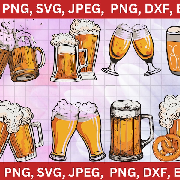 Beer Cheers SVG, Beer Mug Svg, Beer Glass Svg, Beer Svg, Alcohol Svg, Beer Clipart Svg, Beer Vector Svg, Cut Files, Cricut, Png, Svg