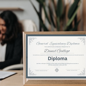 General Equivalency Diploma, Customized GED diploma, Editable Ged Diploma, GED Diploma Template, General Education Diploma, Printable image 9