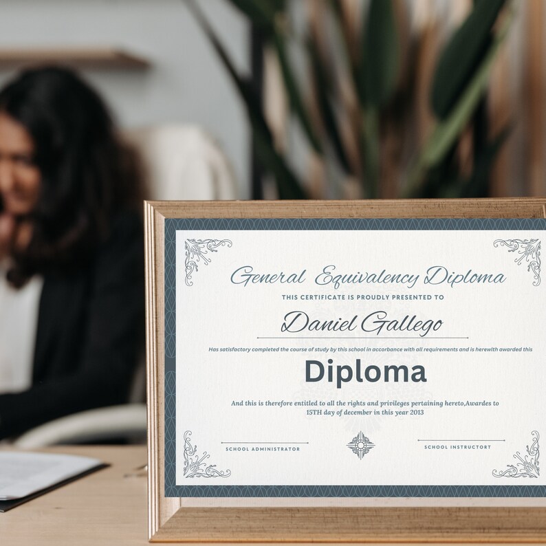 General Equivalency Diploma, Customized GED diploma, Editable Ged Diploma, GED Diploma Template, General Education Diploma, Printable image 9
