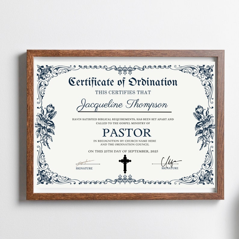 Pastor Ordination Certificate Template Editable Certificate Etsy Pastor Ordination Certificate Template Editable Certificate Etsy