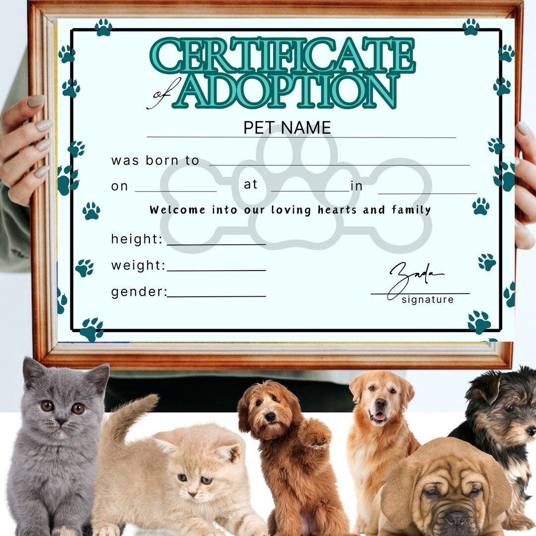 Puppy Birth Certificate Editable | Dog Certificate Template | Editable ...