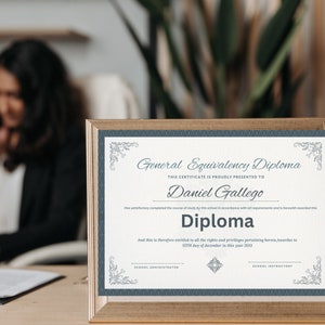 General Equivalency Diploma, Customized GED diploma, Editable Ged Diploma, GED Diploma Template, General Education Diploma, Printable image 6