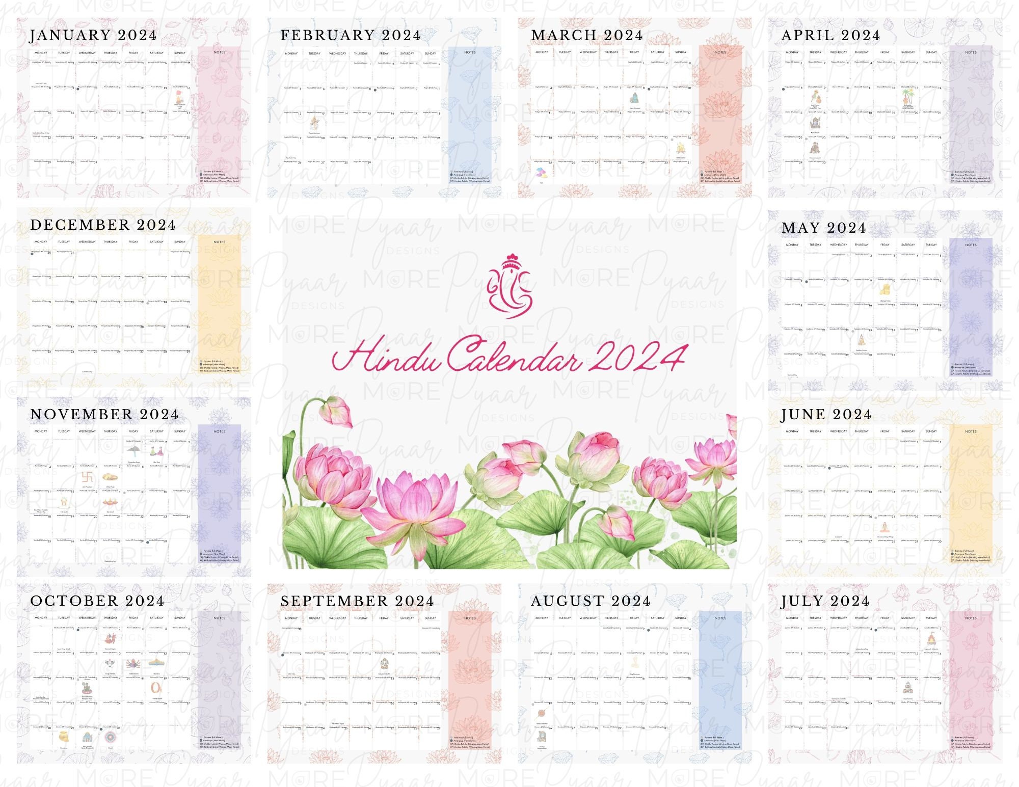 Hindu Calendar 2024 Includes Major Hindu Festivals and US Federal