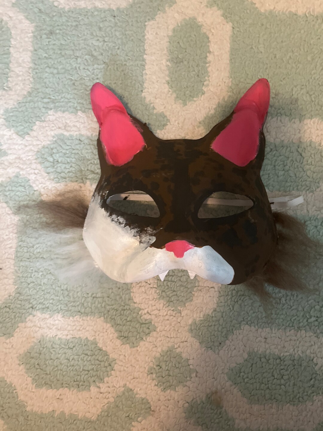 Lynn Mask Brown & White Lynx Mask - Etsy