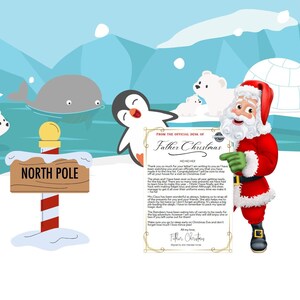 Oficina del Padre Chrstmas - Carta Oficial - Descarga Digital Instantánea - Se puede Personalizar