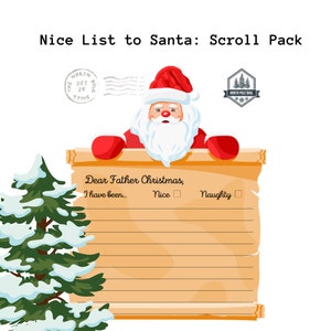 Paquete Carta a Papá Noel: Scroll Edition - Descarga digital instantánea - Imprimible