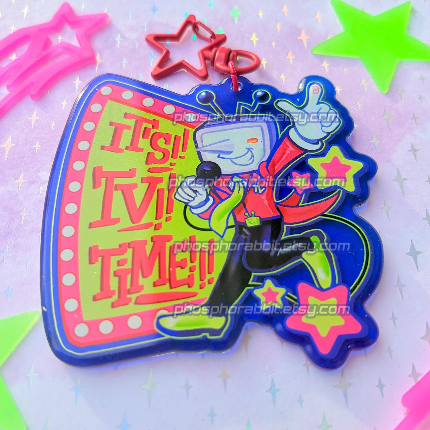 Deltarune | Tenna Acrylic Keychain | 3”, Colored Acrylic With Star