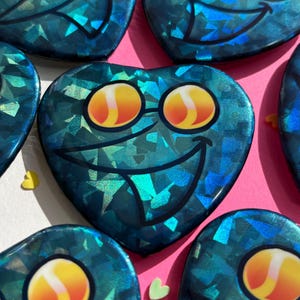 Deltarune | Spamton NEO Holographic Heart Button Pin | ~2.5”