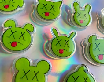 toontown - sad laff meter acrylic pins (1.5 inches)