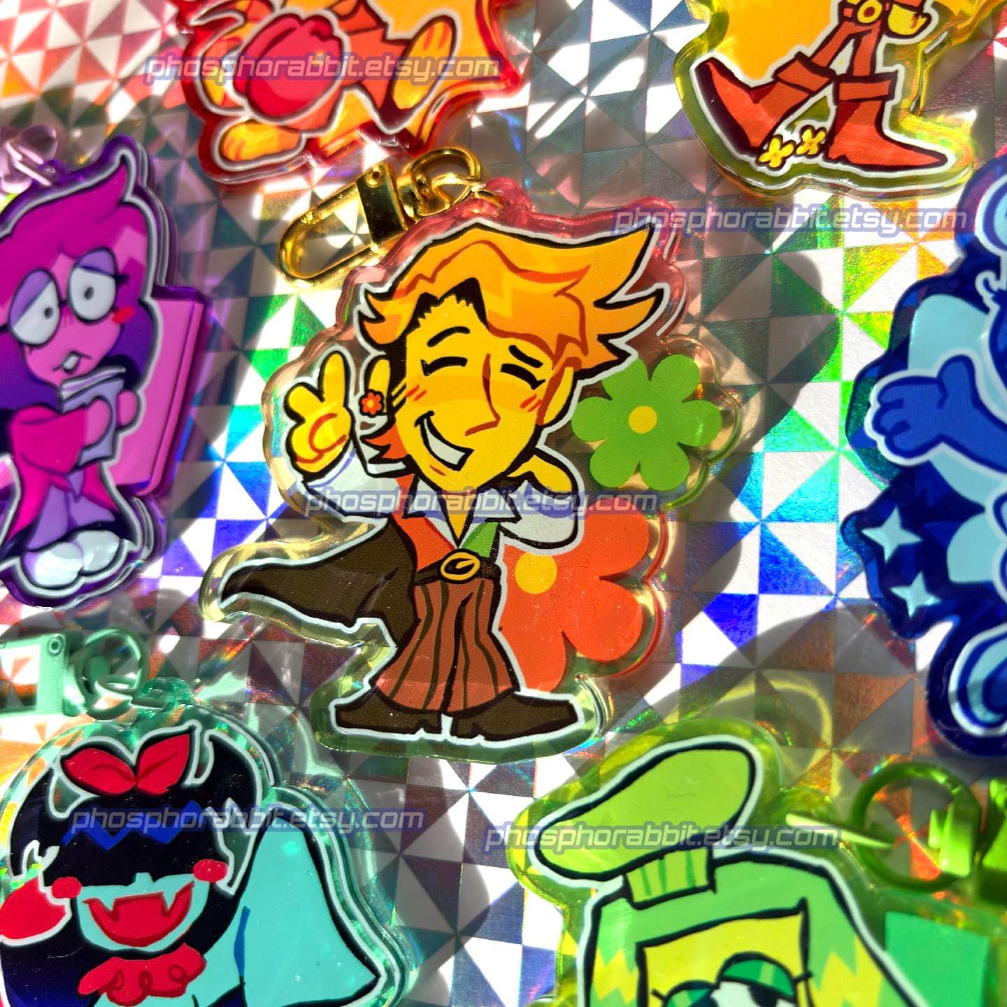 Deltarune | 7 Flowers Keychains | 7cm, Colorful Acrylic - Etsy