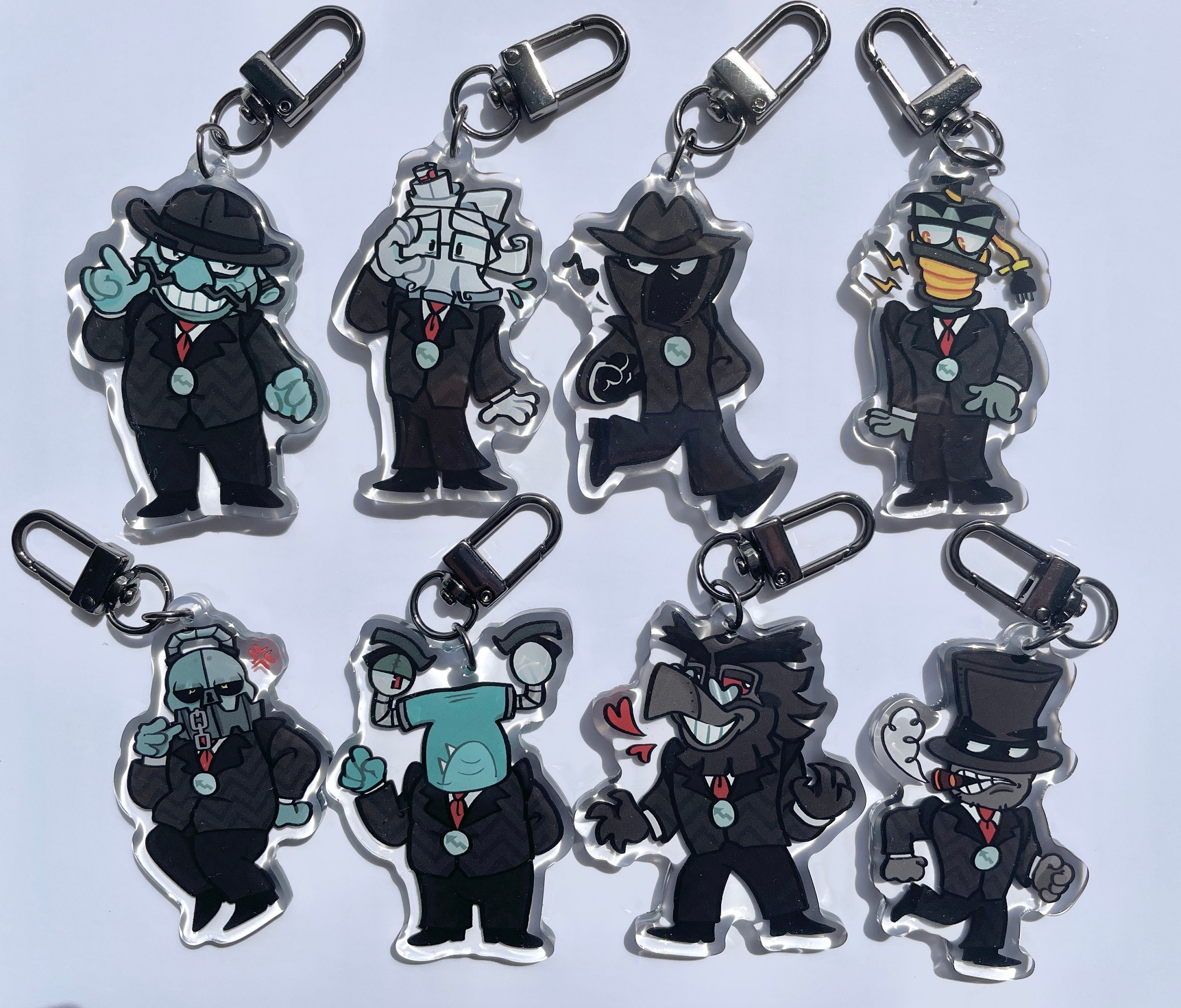 Toontown corporate clash - boardbot epoxy keychains (2.5 inches, double side design)