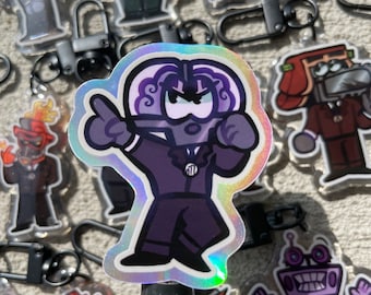 Toontown corporate clash holographic stickers - 2 inches
