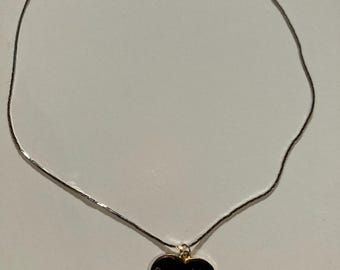 Cloisonné-harthanger met zilverkleurige ketting