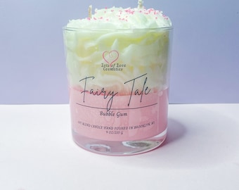 Fairy Tale Candle, Dessert Candle, Bubblegum Candle, Food Candle, Whipped Topping, Disney Candle, Fruity Candle, Pink Candle, Soy Candle