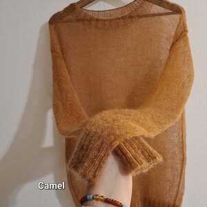 Pull tricoté à la main personnalisé, pull mohair surdimensionné