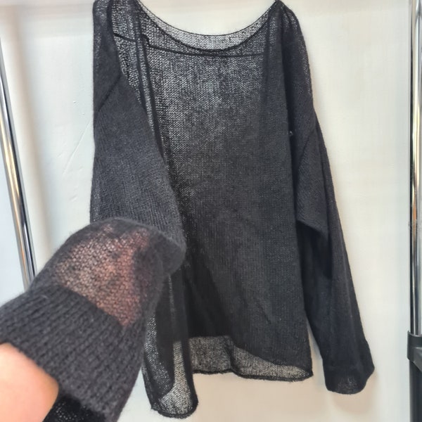 Pull tricoté en mohair pour femme