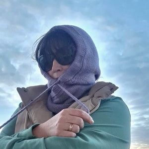 Wool balaclava. Merino alpaca balaclava. Knitted balaclava. Knitted wool hood