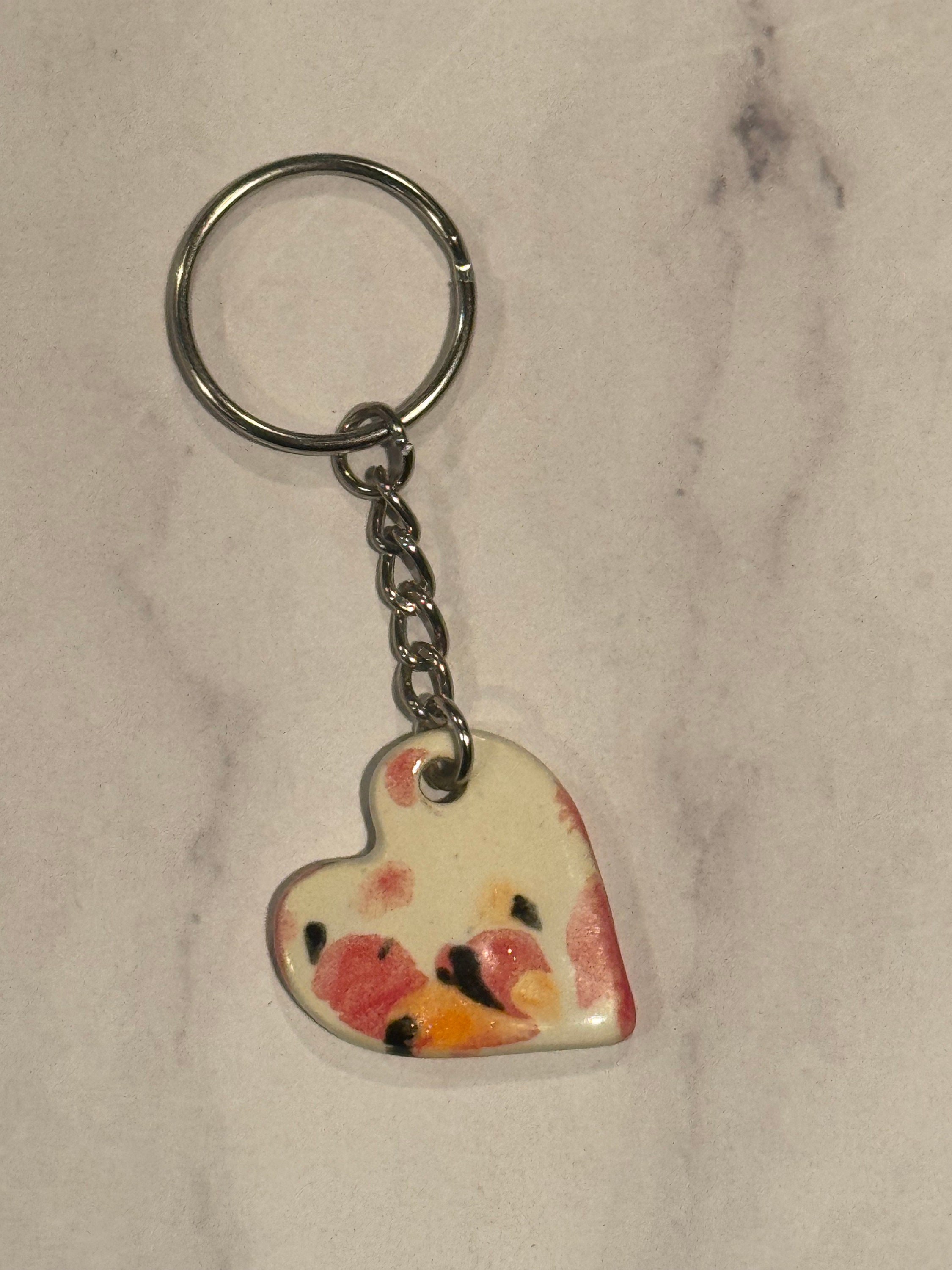 Handmade Ceramic Keychain: Heart & Paw Designs - Etsy