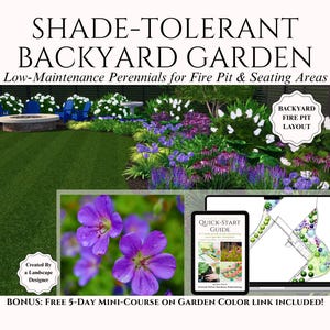 Part Shade Backyard Garden Plan Low Maintenance Perennial Landscape Template Fire Pit Seating Area Design Zones 5–8