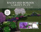 Backyard Border Garden Plan Long Flower Bed Landscape Planting Layout DIY Garden Design Zone 5–8