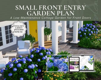 Front Entry Garden Plan Small Space Landscaping Design Cottage Style Flower Bed Layout Full Sun Zones 5–8 Blueprint