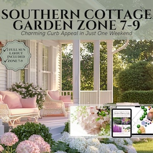 Ontwerpplan zuidelijke cottage-tuin: sjabloon hortensiatuin (digitale download)
