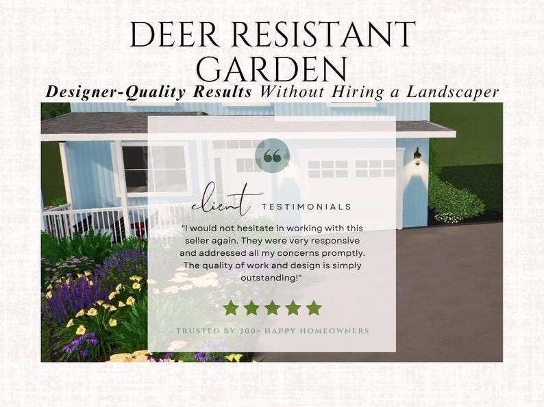 Front Yard Design Landscape Plan Full Sun Garden Layout Deer Resistant ...