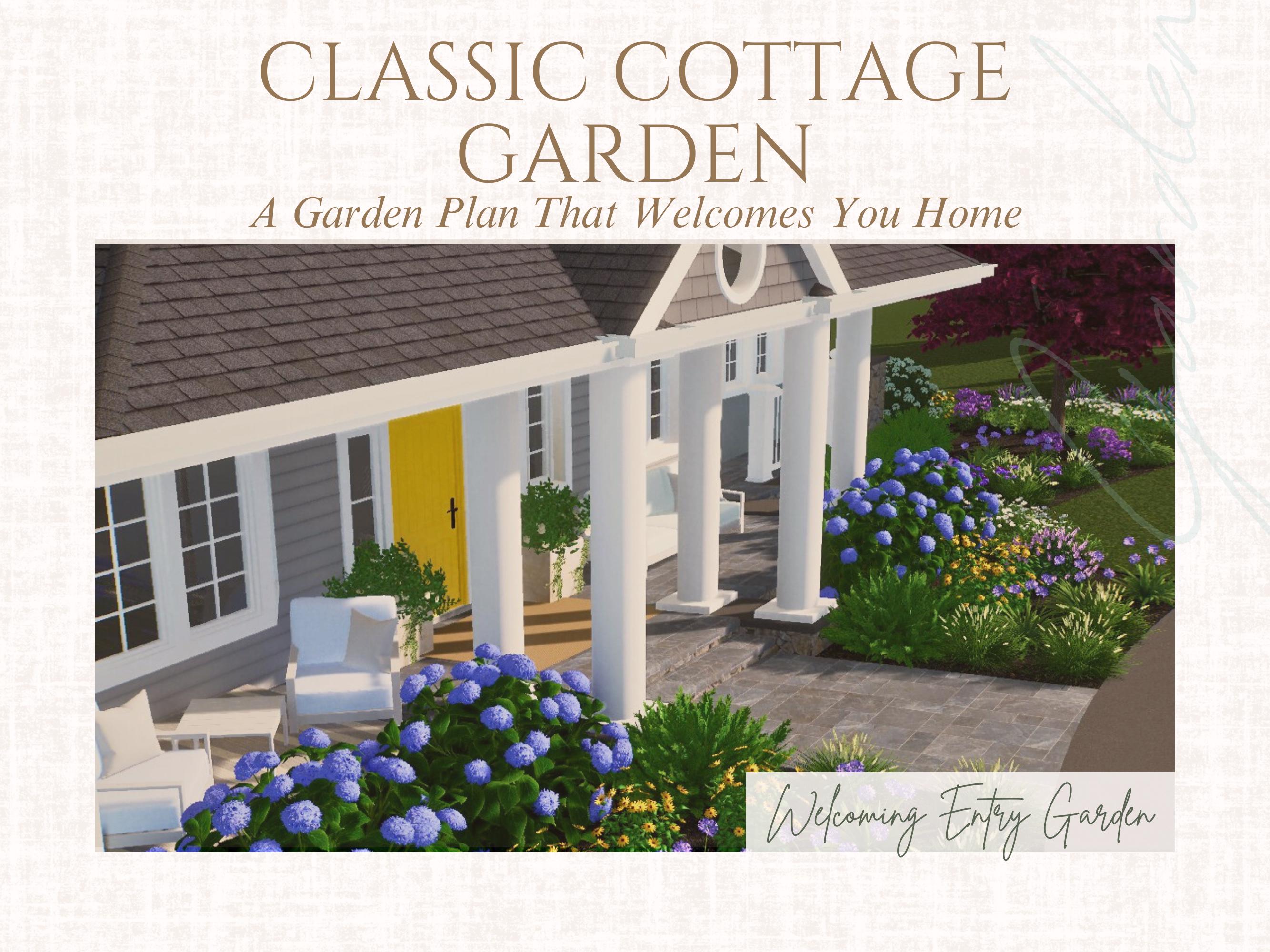 Front Yard Landscaping Plan With Hydrangeas Low Maintenance Flower Bed  Layout Full Sun Cottage Garden Zones 5 to 8 Design Blueprint - Etsy, image size:2667x2000