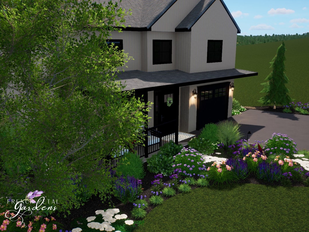 Curb Appeal Landscape Design Template Full Sun Garden Front Foundation