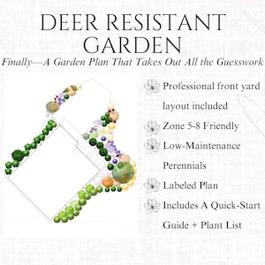 Front Yard Design Landscape Plan Full Sun Garden Layout Deer Resistant Landscape Design Zones 5-8 Garden Blueprint Yard Ideas image 2